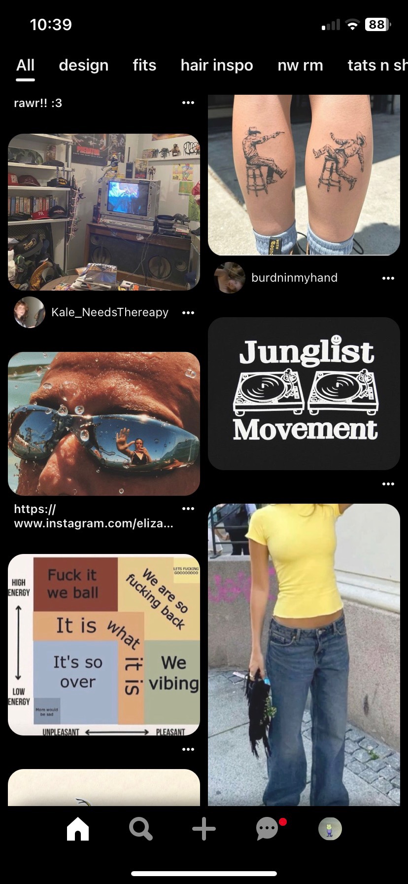 A screenshot of my Pinterest feed.